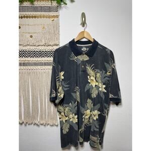 Vintage Men’s Tommy Bahama 100% Cotton Men’s Floral Polo Large